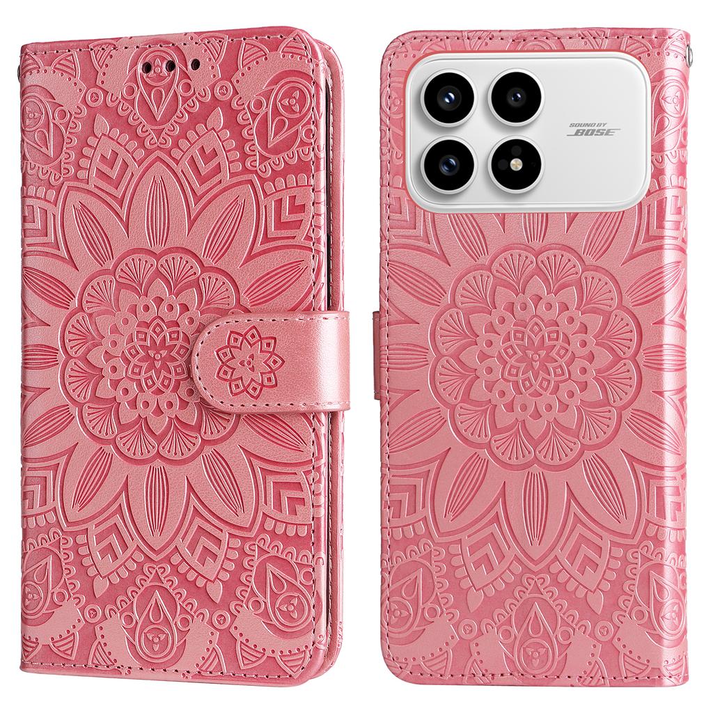For Xiaomi Redmi K90 5G/Poco F8 Pro Case Sunflower Imprint Leather Wallet Phone Cover