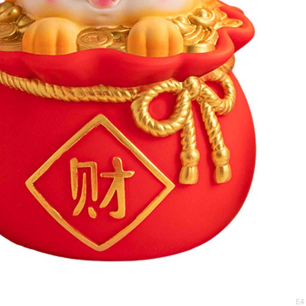 Cartoon Chinesische Drachen Statue Geld Topf Jahr Dekoration Nette Frühling Festival Tisch Ornament für