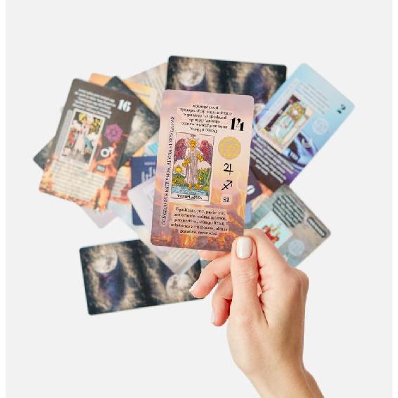 Spanish Edition Learning Tarot Card Deck for Beginners with Meanings On Them Including Chakras, Planets, Zodiac, Elements, Yes or No