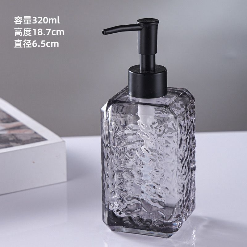Luxury glass hand soap dispenser - press-type cosmetic refillable bottle for facial cleanser, shower gel, and other liquids