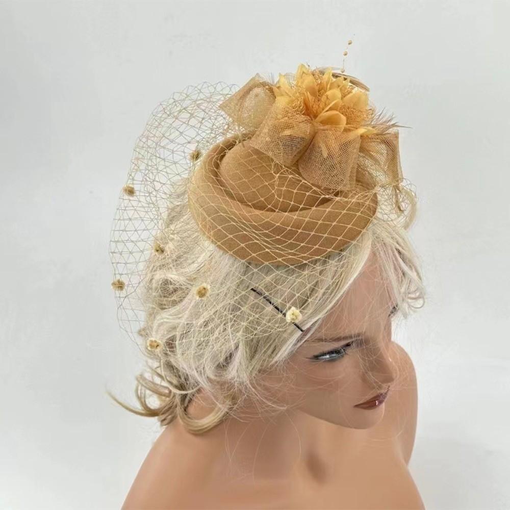 Sinamay Feathers Mesh Fascinator Hat Flower Mesh Party Mesh Hair Band  Dance Show