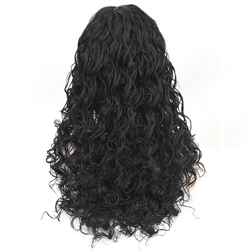 Synthetische lange Perücken für Frauen Schwarzes Haar Natürliche flauschige lockige Perücke Mode Lockere Wellenfrisur Täglicher Cosplay-Party-Gebrauch