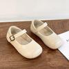 Girls Flat Shoes Solid Color Versatile Kids Leather Shoes Non-slip Soft Sole 2025 New Children Dance Shoes Princess Ins Trendy