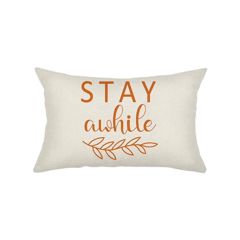 Pumpkin Waist Pillowcase Living Room Sofa Holiday Decoration Linen Printed Waist Pillowcase Cushion Cover