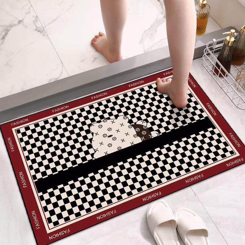 Toilet Floor Mat Diatom Mud Absorbent Mat Bathroom Door Non-slip Foot Mat Bathroom Toilet Carpet
