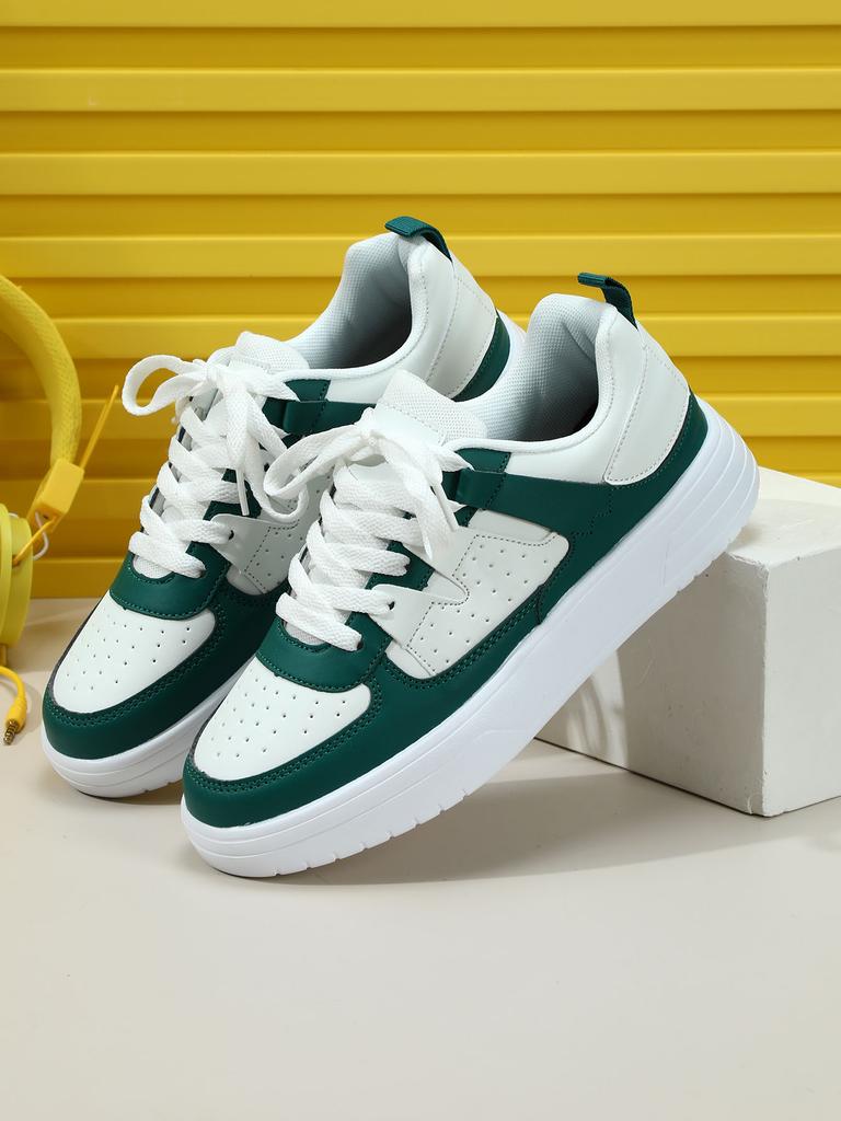 MCTIN Kadın rahat ayakkabılar nefes alabilen platform spor ayakkabı çiftler kaymaz deri kaykay ayakkabı