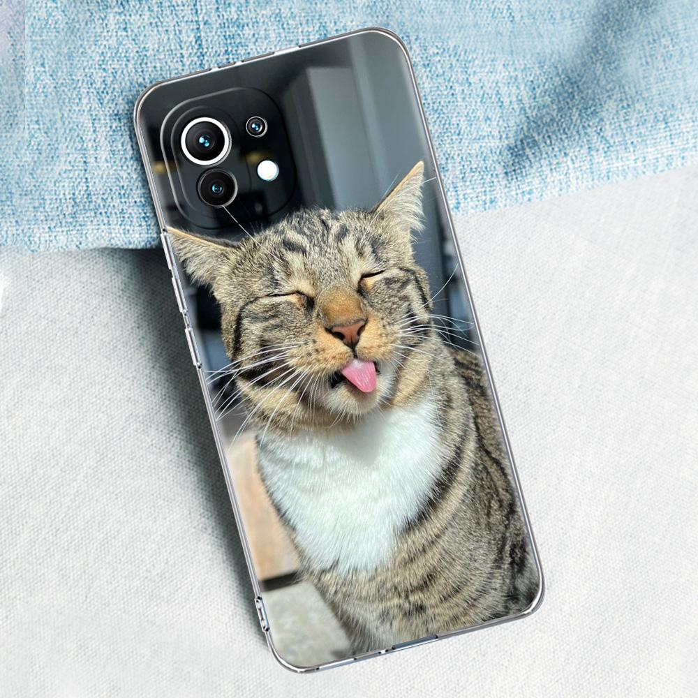 Case For Xiaomi Mi 15 14 13 12 11 Lite 15T 13T 12T Pro Poco X7 X6 X5 Pro 5G X3 NFC F7 F6 F5 Cover Funny Cartoon Korean Cat