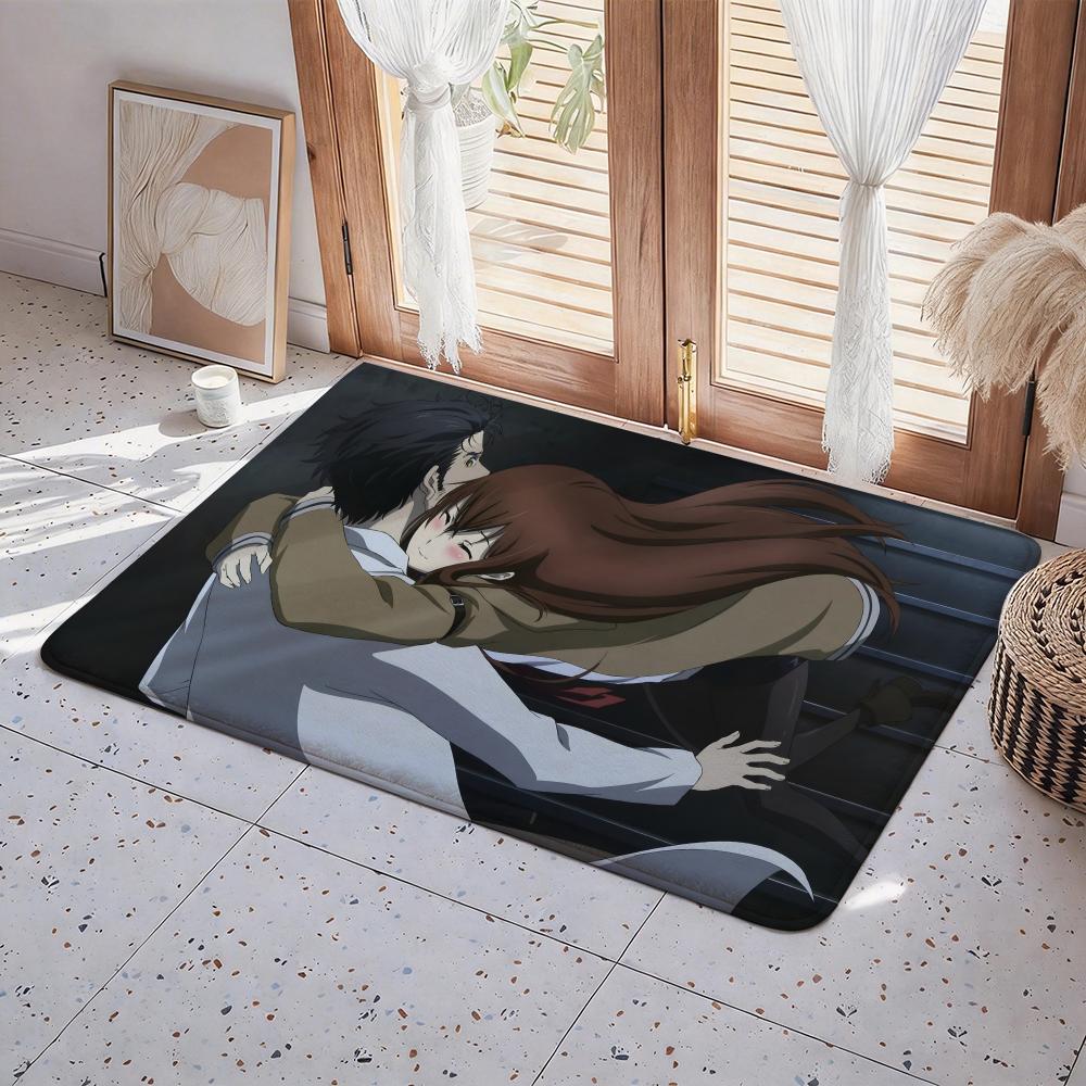 Anime S Steins;Gate Floor Mat Eco Flannel Doormat Non Slip Odorless Indoor Floor Rug Soft Short Plush Home Mat