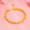 Elegant Frosted 24K Gold-Plated Couple Bracelets - Durable, Non-Fading, Unisex Design