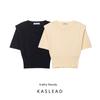 Kaslead New Women Clothes Western Style Fashion Simple Shoulder Pad Knitted Top 3920107