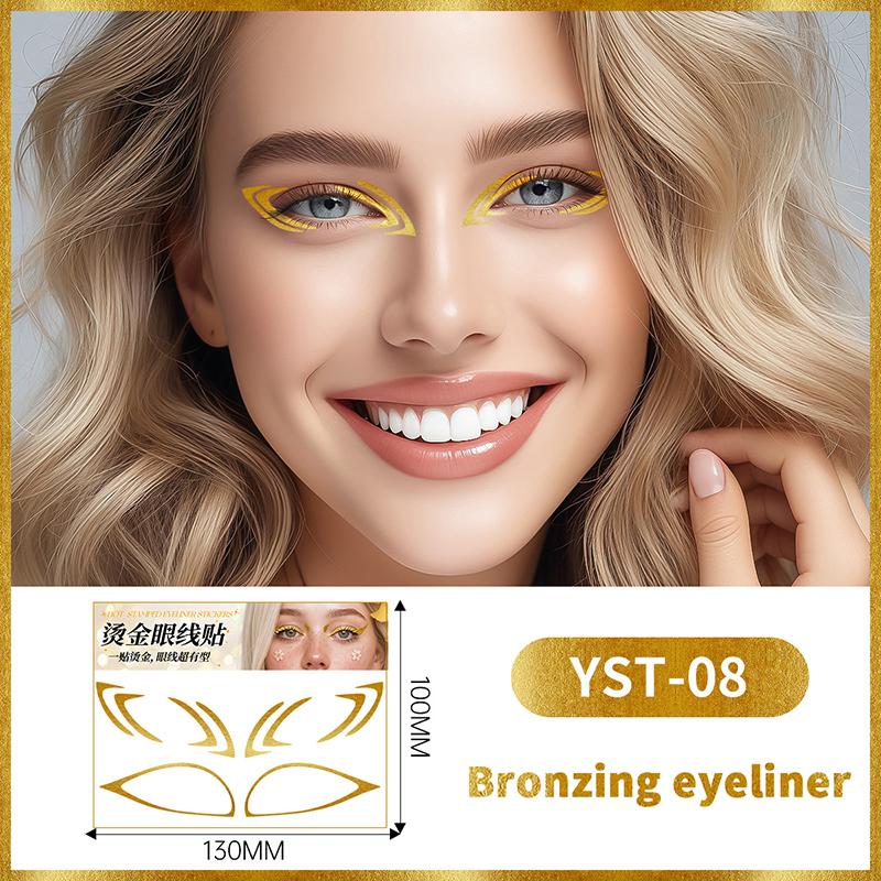 Glitzer Aufkleber Gesicht Eyeliner Tattoo Flash Gold Temporäre Tattoos Wasserdichte Make-up Abziehbilder Für Mädchen Party Musikfestival