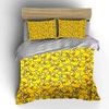 Yellow cartoon duck pattern Print Bedding Set 1 Duvet Cover 2 Pillowcases for Adult and Children Luxury Gift Full Size