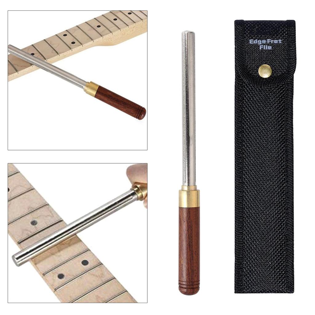 Guitar Fret Crowning Tool Fret File Dressing with Narrow/Medium/Wide 3 Edges Guitar Repairing & Luthier Tool Wood Handle