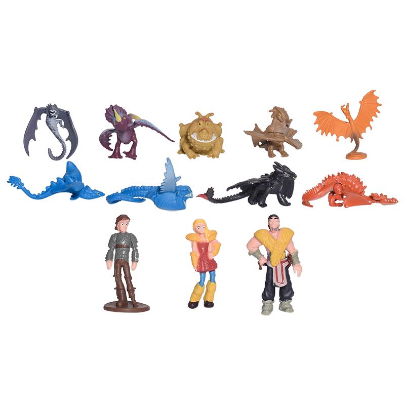 12 PZ/Set Treno Drago Mondo Nascosto Toothless Furia Mini Carino Personaggio Anime PVC Azione Collezionabile Figura Modello