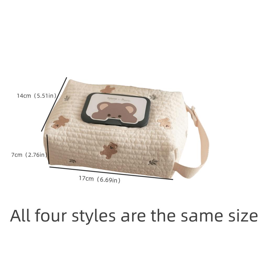 Ins Car Tissue Box Hanging Cartoon Car Seat Back Tissue Hanging Bag Baby Stroller Wet Tissue Storage Bag