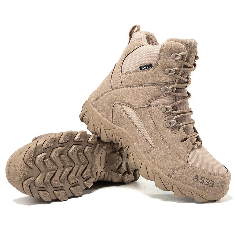 Men's Plus Size Fleece-Lined Combat High-Top Boots - Outdoor Casual Winter Hiking Shoes, 2025 Model