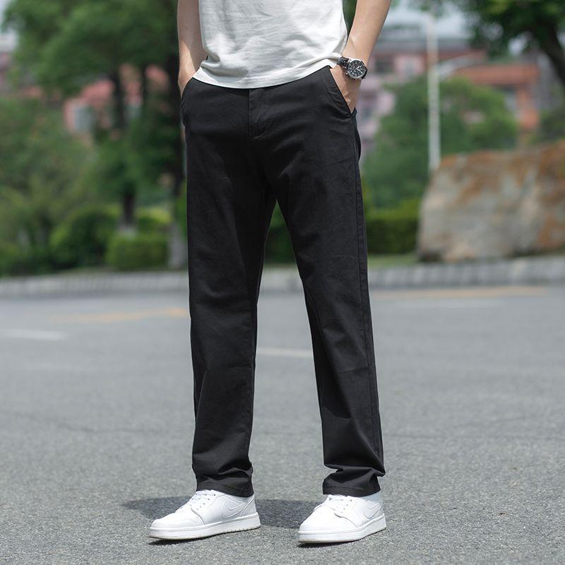 

Men s Beige Casual Pants Loose-Fit Straight-Leg Trousers Lightweight Daily Outdoor Comfortable Elastic Waist Pants 32 чорний
