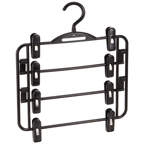 NK Hanger "Made in Japan, Store Skirts Together" Days Skirt Hanger for 4 Skirts, Black, 764