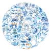 60 Coquette Cartoon Stickers - Blue Winter Decor for Bottles, Phones & Suitcases