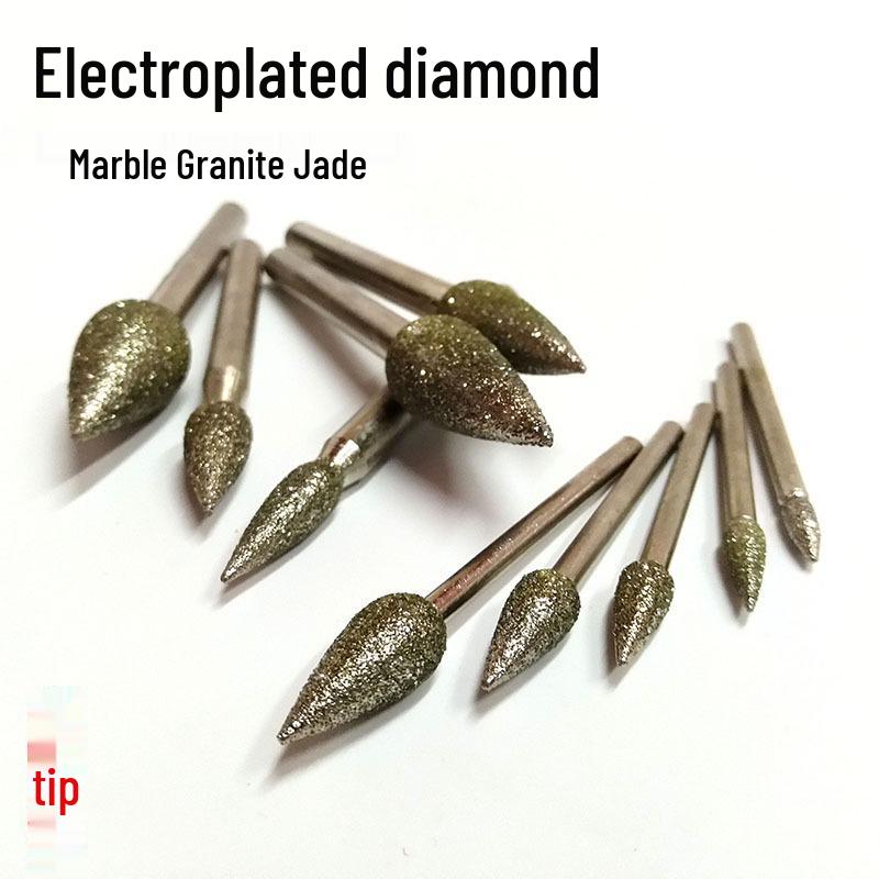 Electroplated Diamond Engraving Head - Pointed Abrasive for Electric Grinder
