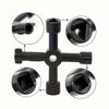 4-Directional High-Carbon Steel Keyless Key Wrench Multi-Functional Inner Triangular Ratchet Tool for Water Valve, Door Locks & Precision Adjustments