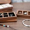 Wedding Wood Rings Jewelry Organizer Box Display Travel for Case Portable Storage Square Shape Box Walnut Necklace Holer