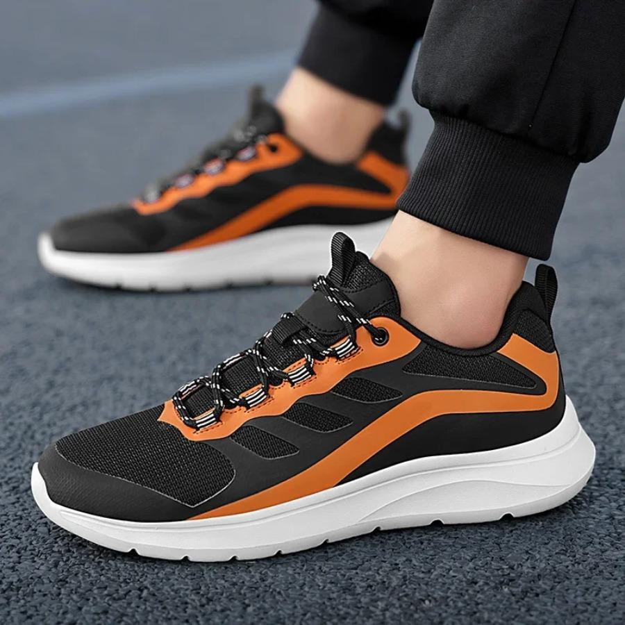 Large Size Lightweight Breathable Mesh Running Shoes Students Thick Sole Trend All Low Top Lace-up Casual Sports Shoes 2025 New
