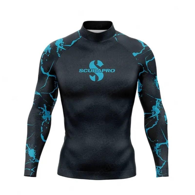 SCUBAPRO Maglia a Maniche Lunghe Rash Guard Uomo Protezione UV Maglietta da Nuoto Surf Diving Snorkeling Sport Acquatici