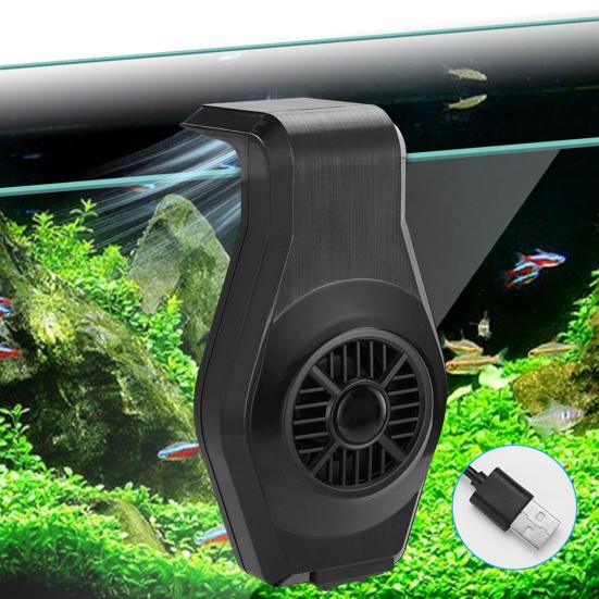 Aquarium Chiller Fish Tank Cooling Fan with Clamp Mini Chiller with 2 Adjustable Wind Settings for Freshwater Shrimp Coral Tropical Sea Fish Tank