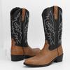 Fashion Handmade Men Cowboy Boots New Slip on Men Riding Boots Embroidery Western Boots Pointed-toe Mid-calf Male Boot Botas Para Hombre
