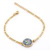 Pulsera Redonda de Acero Inoxidable 18K Europea con Letra para Mujer - Joyería de Mano Moderna y Elegante