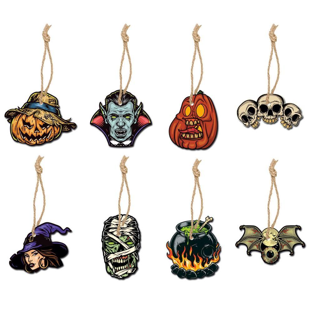 Cartoon Pumpkin Decoration Props Paper Craft Ghost Pendant Atmosphere Props