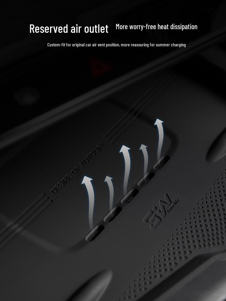 3W Non-slip Wireless Charging Silicone Pad for Zeekr 001/007/7X Center Console.