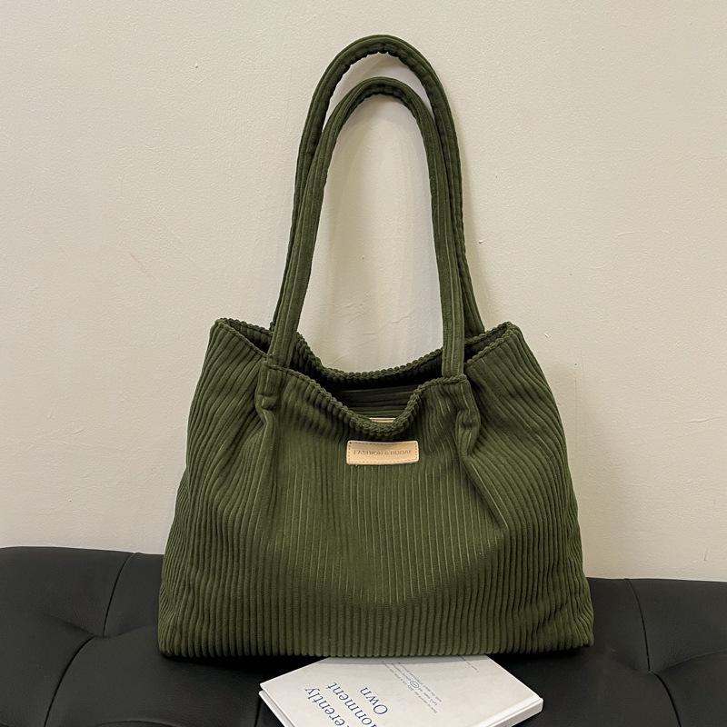 Large capacity corduroy tote bag women's new casual versatile commuter bag simple shoulder bag