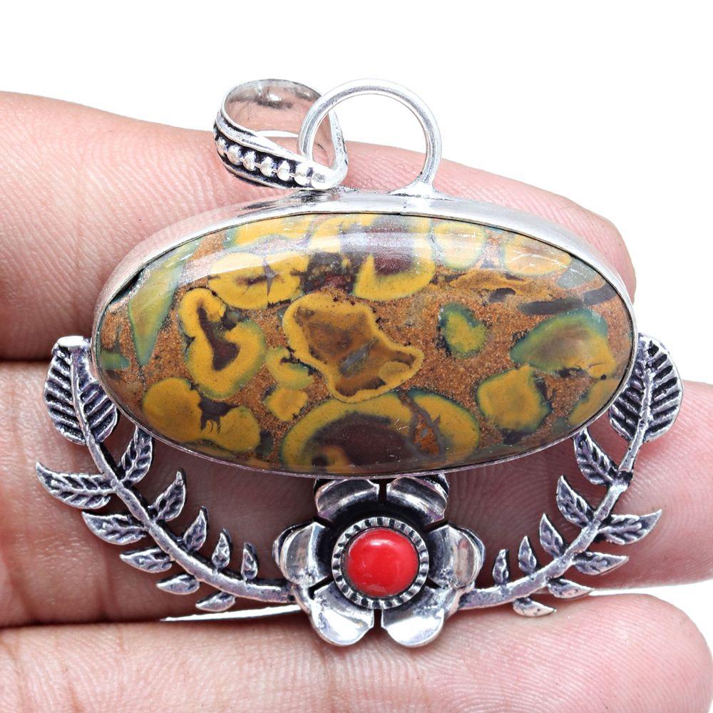 Pendant Azuboolite Gemstone Gift For Her Silver Jewelry 2"