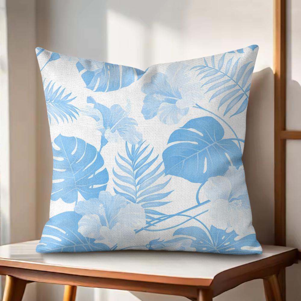 Monstera Deliciosa Art Cushion Cover Natural Linen Organic Fabric DoubleSided Printing Couch Pillow Covers Home Decor
