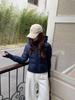 Popular cotton-padded clothes women's short autumn and winter new light and thin cotton-padded clothes slim-fitting extended sleeves cotton-padded