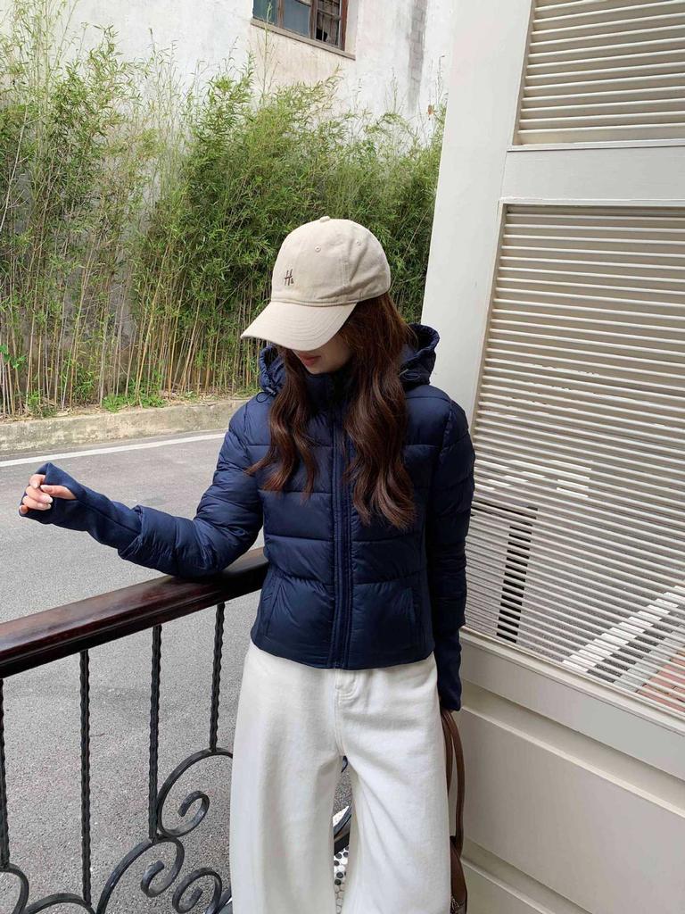 Popular cotton-padded clothes women's short autumn and winter new light and thin cotton-padded clothes slim-fitting extended sleeves cotton-padded