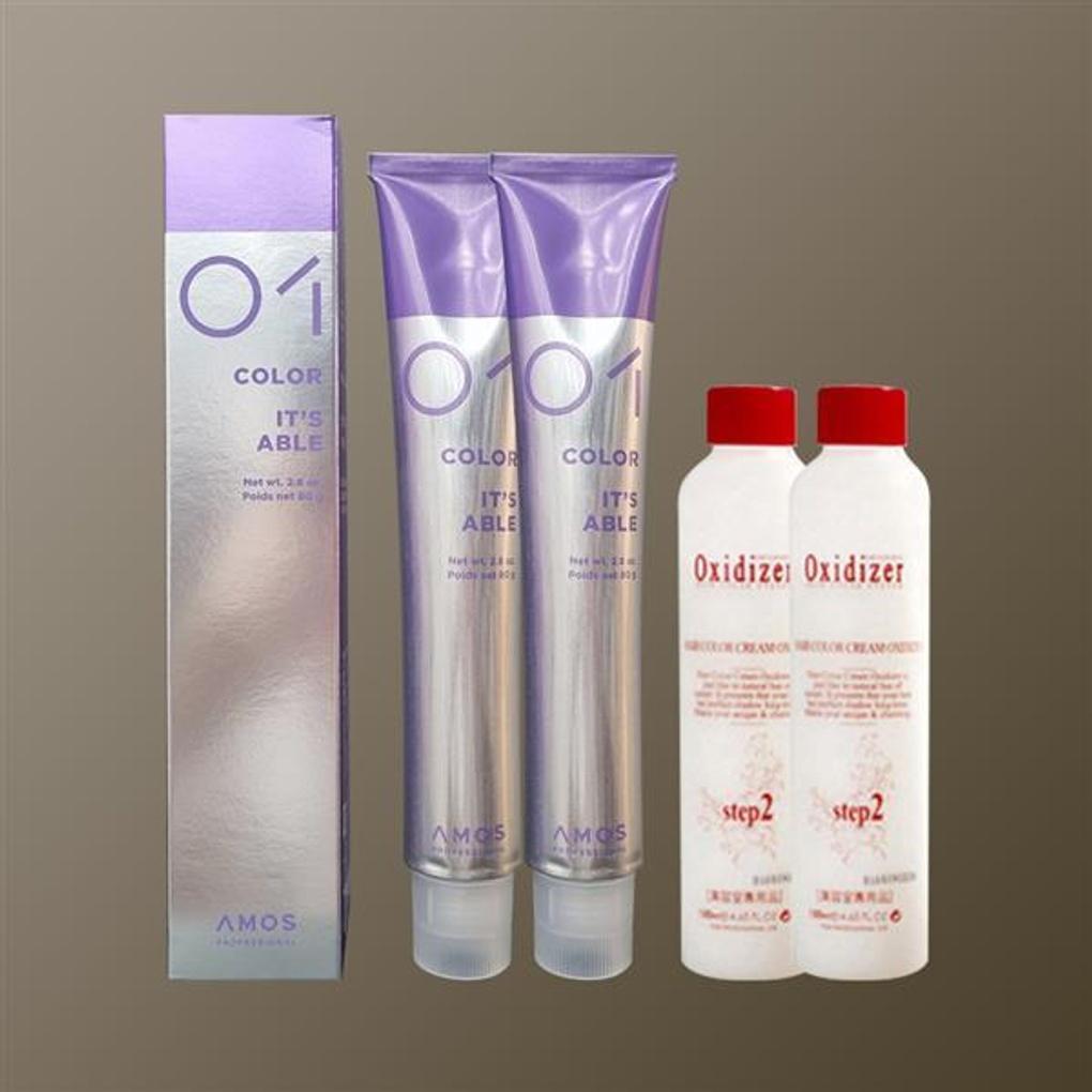 Amos It's Able Hair Dye Cool Brown 2 X + Oxidizer 2 X