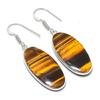 Natural Tiger Eye Gemstone 925 Sterling Silver Jewelry Earring 1.97" AEE-10910