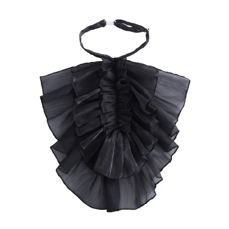 Fashion Jabot Spread Lapel Detachable Layered Flouncing Collar French Design For Dresses Blouses Effortless