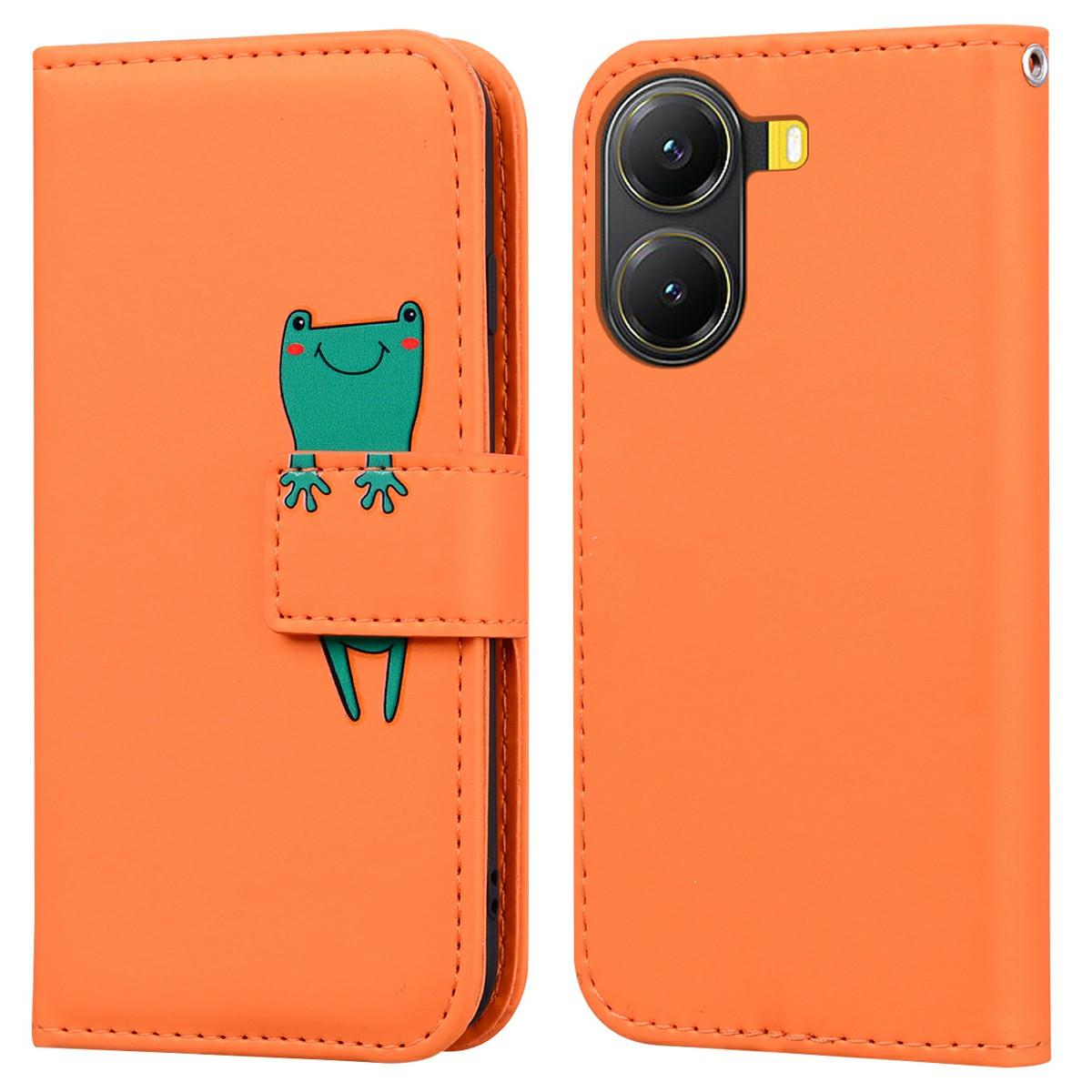

Для Xiaomi Poco X7 Pro 5G Чехол Мультяшный Узор Кошелек Кожаный Чехол для Телефона Orange