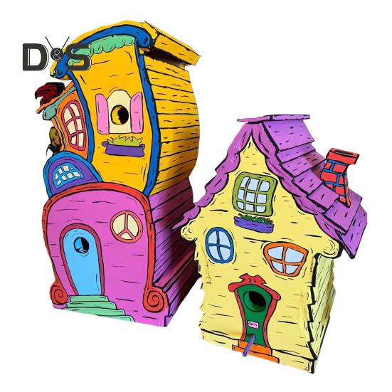 Drewniany Ręcznie Robiony Budka dla Ptaków Zewnętrzna Wisząca Chata Dom dla Ptaków Kolibra Skrzynka Lęgowa na Zewnątrz na Drzewo Dekoracja Ogrodu