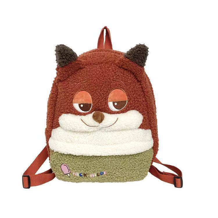 New Nick & Judy Backpack Cute Cartoon Plush Backpack Ultra Lightweight Large Capacity Doll Bag For Students Kids Gift
