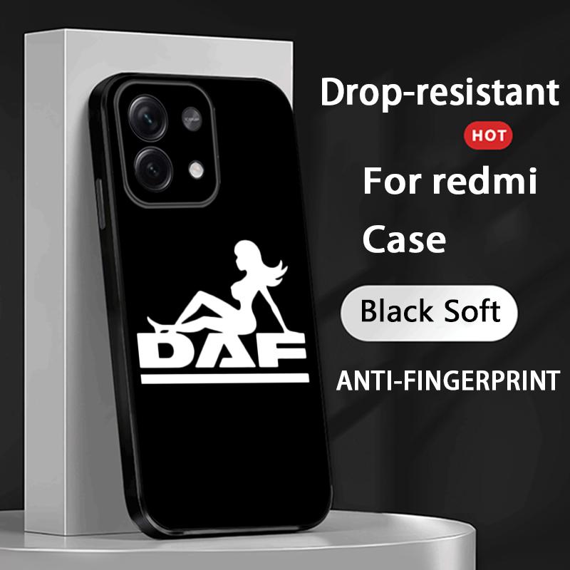 D-dafs Logo Car Logo Fashion Pattern Phone Case For Redmi Note 14 13 12 11 Pro Plus S 5G 14C A3 Soft Black Phone Cover