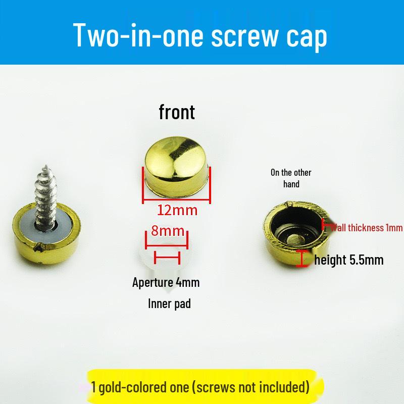 Copper Pad Screw Cap Mirror Nail Decorative Cover with Fixing Screw