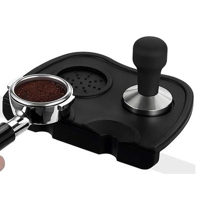 Tappetino per pressare il caffè in silicone AIKARO, tappetino in silicone per espresso, tappetino per pressare l'espresso, tappetino per pressare il caffè, cuscinetto per pressare in silicone, nero