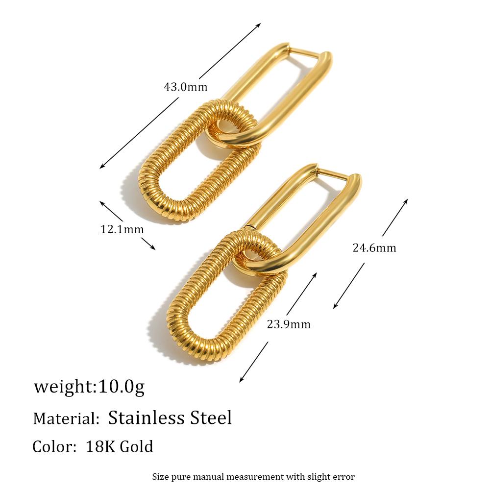

MamacitaSlay Classic 18K Gold Plated Stainless Steel Asymmetrical Hoop Earrings Daily Simple Waterproof Jewelry Women s Gift