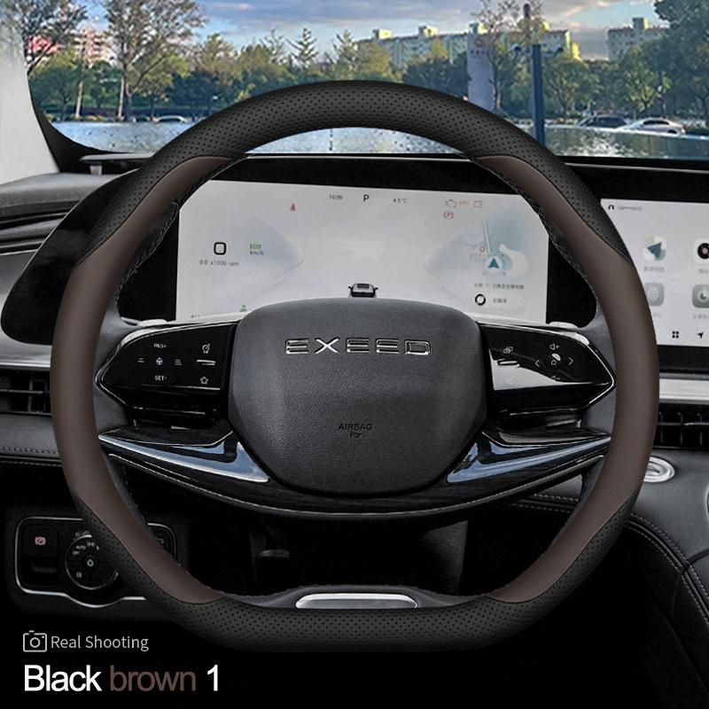 High Leather Braid On Car Auto Steering Wheel Cover Wrap for Exeed Yaoguang LX RX TXL VX TX D Type Steering Wheel Holder