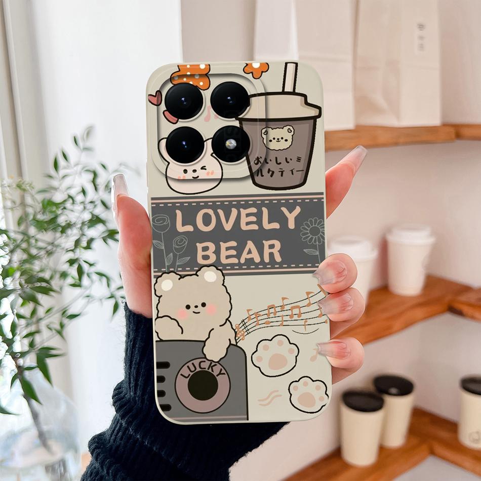 For Xiaomi 15T Pro Case For Xiaomi 17 Pro Max Cartoon Phone Back Cover Full Protection Soft Liquid Silicone Shockproof Bumper